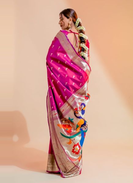 Magenta Paithani Silk Party-Wear Saree