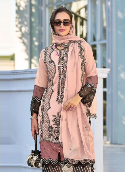 Light Pink Soft Organza Thread-Work Festive-Wear Pakistani Readymade Salwar Kameez