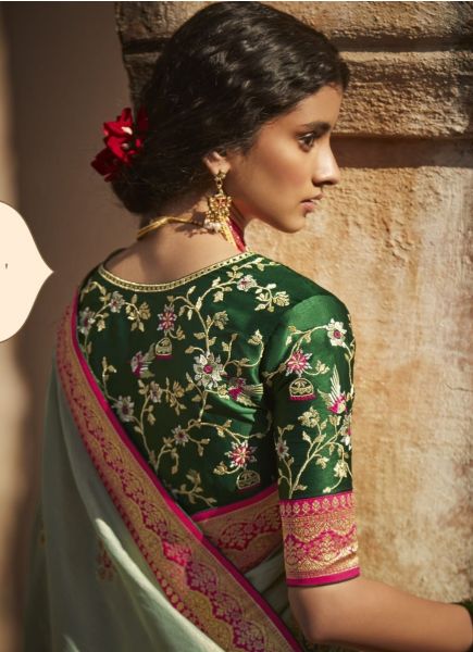 Pista Green Silk Weaving Wedding-Wear Banarasi Silk Saree