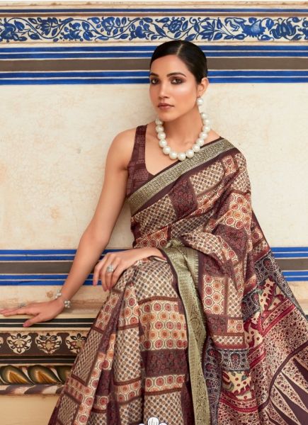 Multicolor Soft Silk Printed Saree For Traditional / Religious Occasions