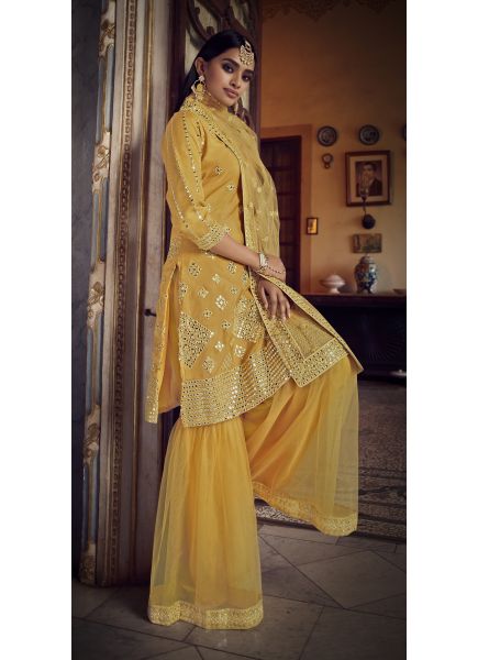 Yellow Organza Salwar Suit