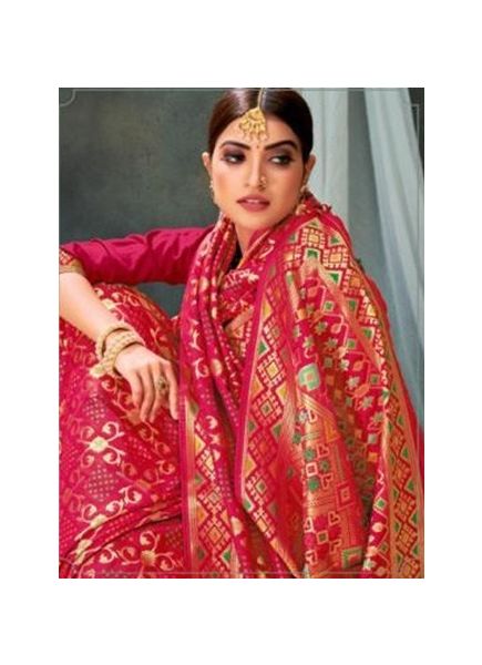 Pink Exclusive Woven & Patola Silk Saree