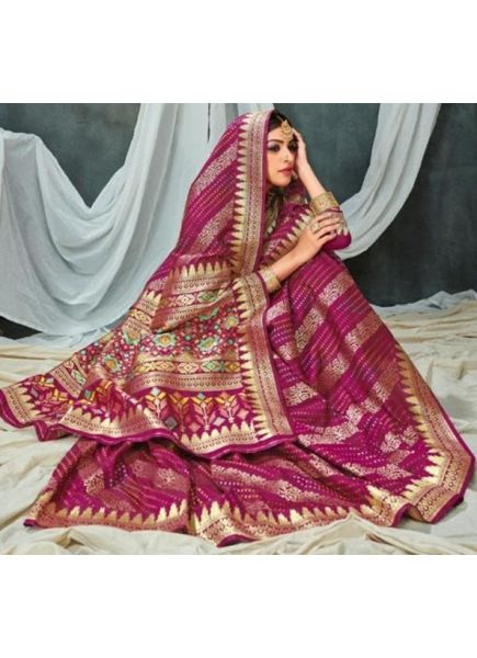 Purple Exclusive Woven & Patola Silk Saree