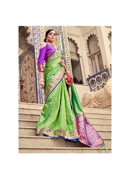Light Green Soft Silk Weaving Saree