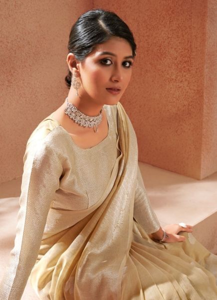 Burlywood Modal Silk With Zari Weaving Saree