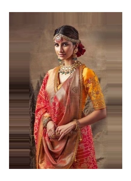 Red Georgette Silk Embroidery Saree