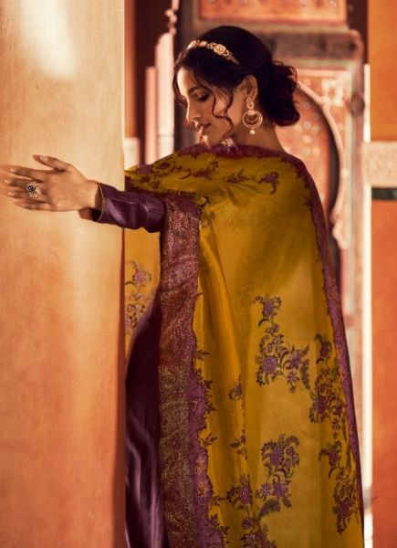 Mauve Silk Digital Printed Party-Wear Trending Salwar Kameez