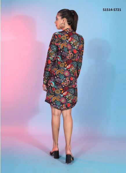 Multicolor Crape Digitally Printed Resort-Wear Readymade Top & Bottom With Shrug