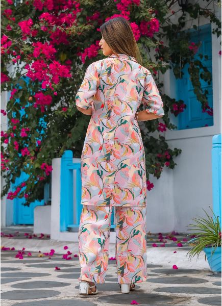 Multicolor Cotton Printed Resort-Wear Co-Ord Set
