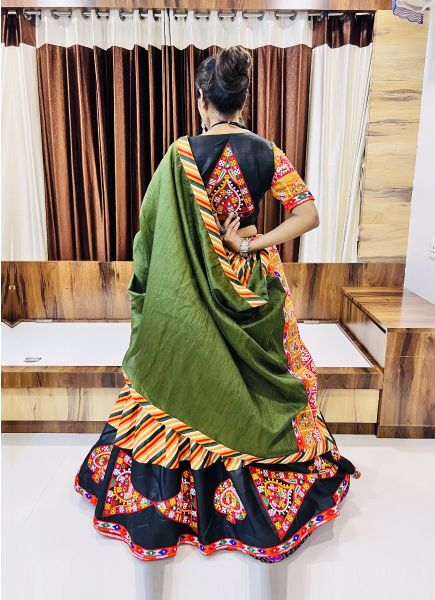 Multicolor Cotton Silk Printed Navratri Special Lehenga Choli