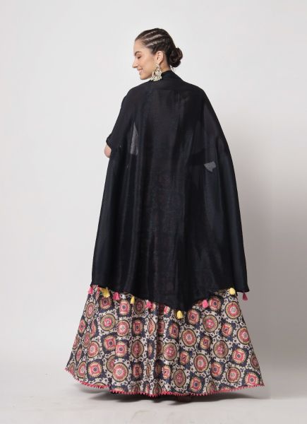 Multicolor Chinon Silk Printed & Sequins-Work Party-Wear Stylish Lehenga Choli