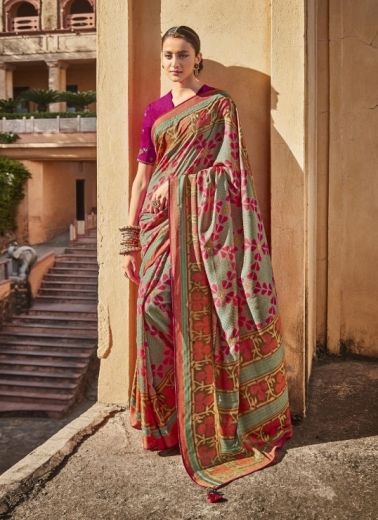 Multicolor Art Silk Weaving Festive-Wear Embroidery Saree