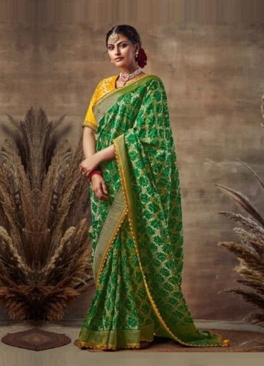 Green Georgette Silk Embroidery Saree