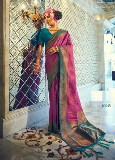 Magenta Soft Silk Weaving Festive-Wear Saree