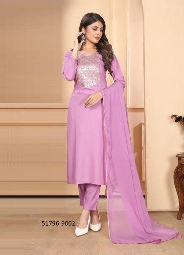 Pink Rayon Sequins-Work Festive-Wear Readymade Pant-Bottom Salwar Kameez