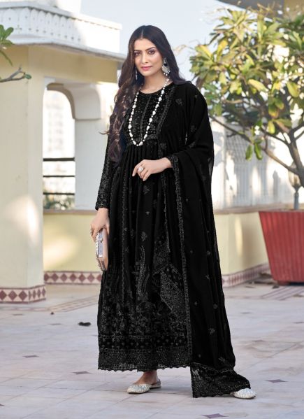 Black Georgette Embroidered Ramadan Special Anarkali Salwar Kameez