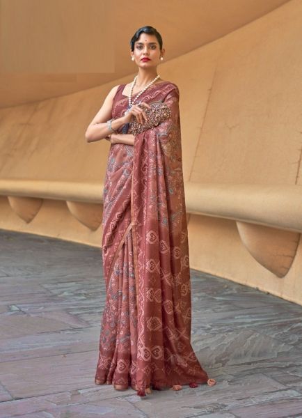 Light Coral Cotton Printed Summer Special Saree