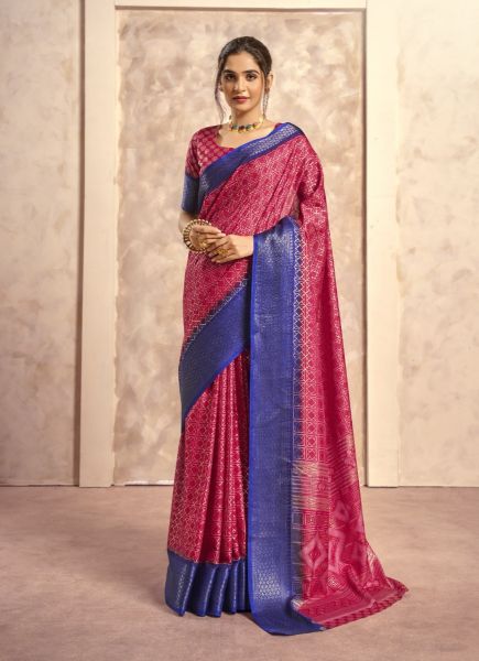 Wine Red Woven Soft Silk Saree For Traditional / Religious Occasions