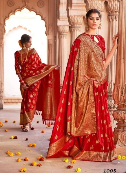 Red Pure Weaving Silk Saree