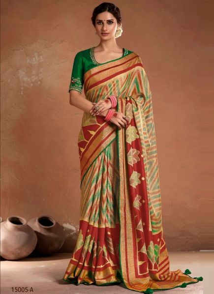 Multicolor Silk  Banarasi Saree