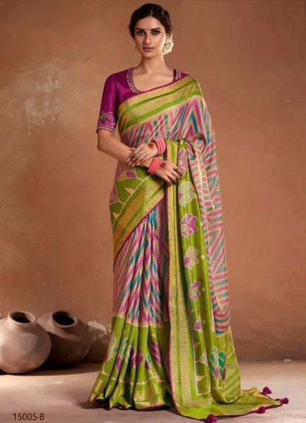 Multicolor Silk  Banarasi Saree