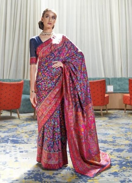 Purple Handloom Weaving Saree