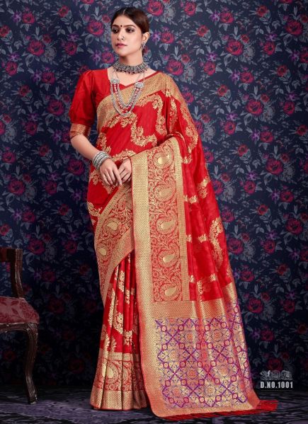 Red Soft Silk Weaving Saree
