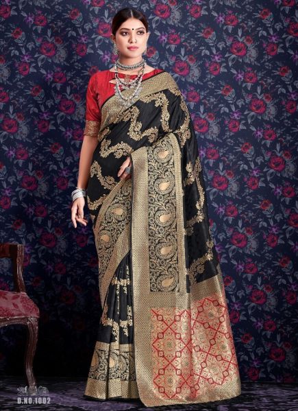 Black Soft Silk Weaving Saree