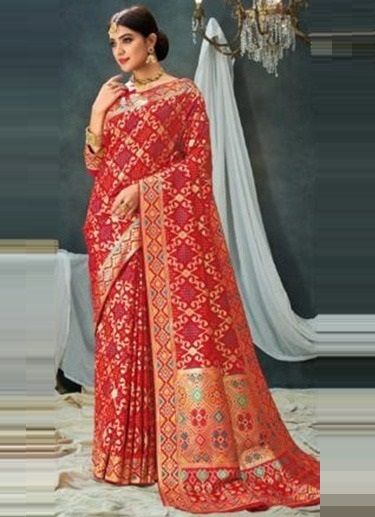 Red Exclusive Woven & Patola Silk Saree