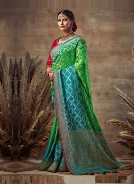 Green Georgette Silk Embroidery Saree