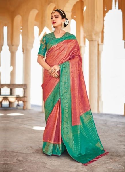 Red Silk Embroidery Saree