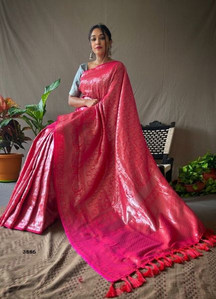 Deep Pink Soft Handloom Silk Saree