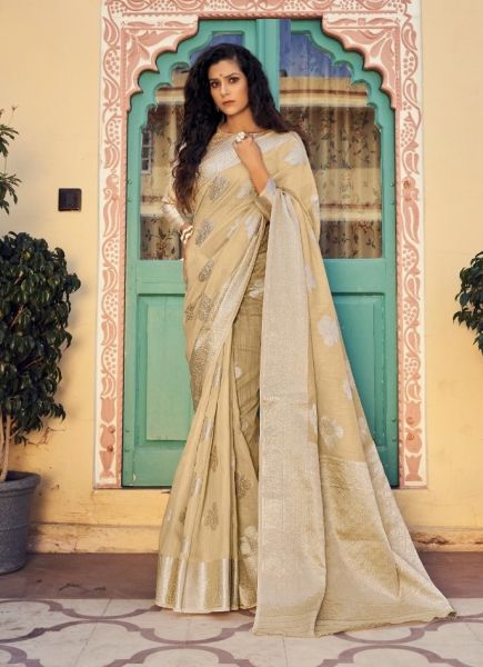 Burlywood Silk Weaving Festive-Wear Soft Silk Saree