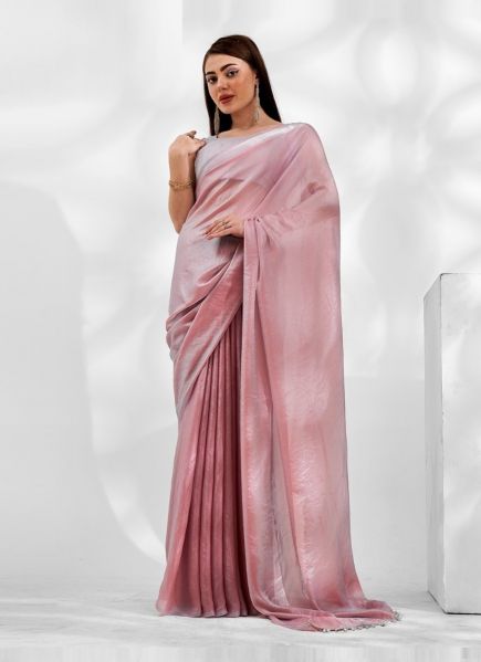 Pink Jimmy Choo Shaded Boutique-Style Saree For Kitty Parties
