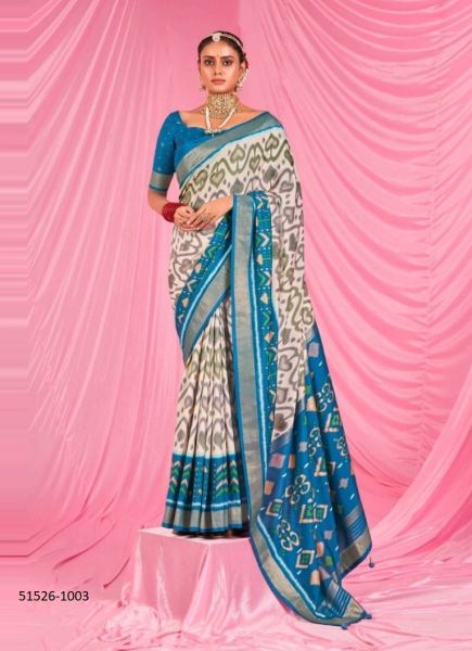Multicolor Patola Silk Printed Saree For Traditional / Religious Occasions