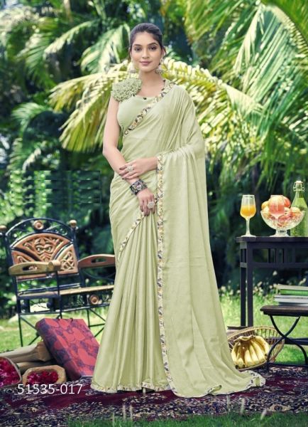 Light Green Georgette Printed Fashionable Saree For Kitty Parties